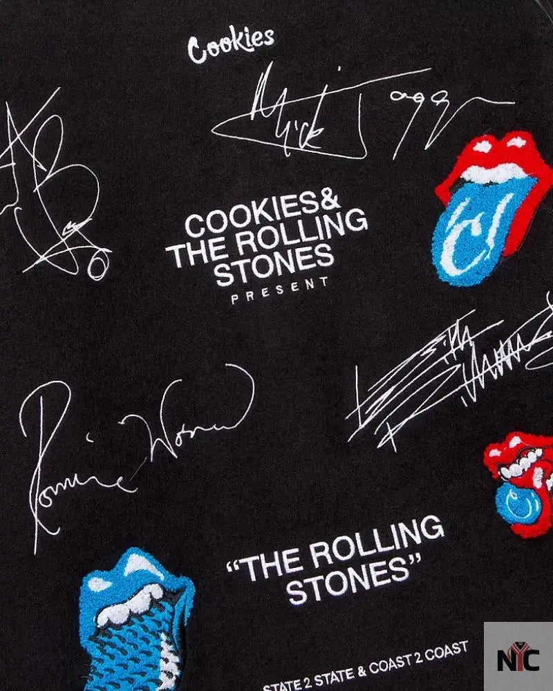 Cookies x The Rolling Stones Letterman Black Varsity Jacket