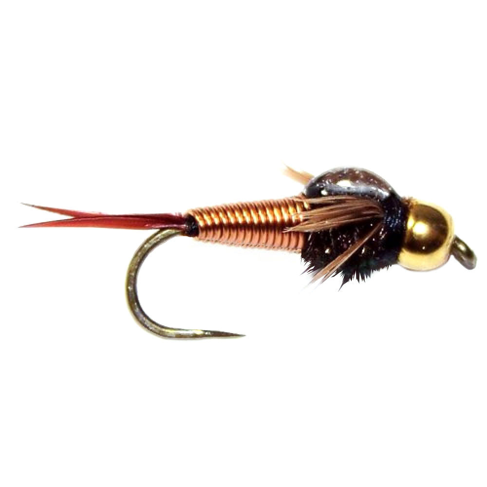 3 Pack Barbless Bead Head Copper John Nymph Fly Fishing Flies - Hook Size 16