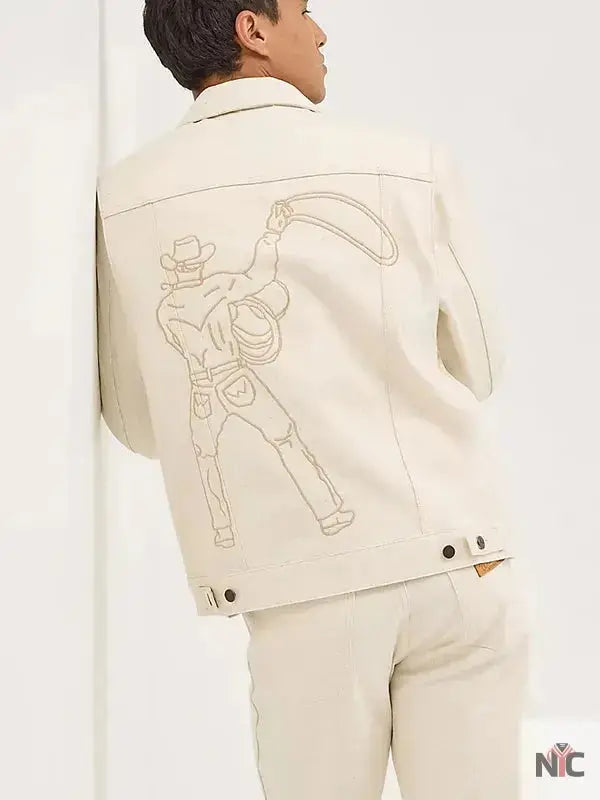 Cowboy 2025 Unisex Cream Denim Jacket