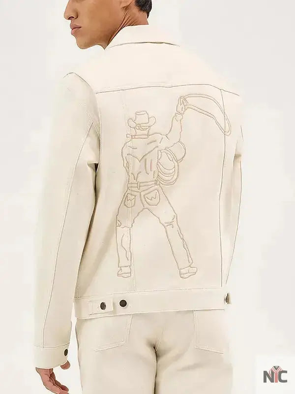 Cowboy 2025 Unisex Cream Denim Jacket