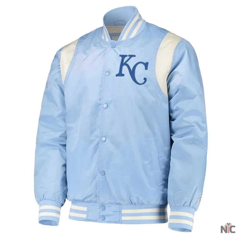Cream Kansas City Royals Varsity Satin Jacket