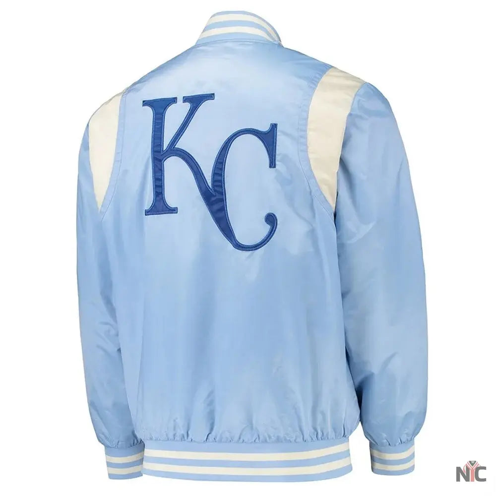 Cream Kansas City Royals Varsity Satin Jacket