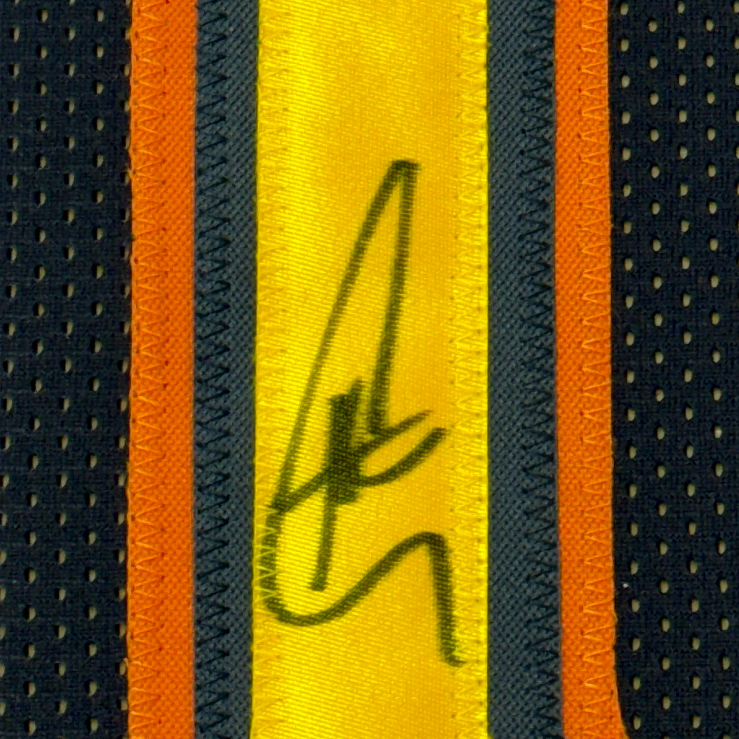 Framed Autographed/Signed Stephen Steph Curry 35x39 Golden State Navy Blue Throwback Basketball Jersey JSA COA