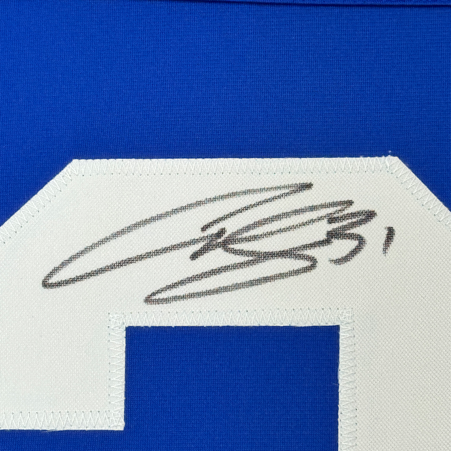 Framed Autographed/Signed Curtis Joseph 35x39 Toronto Blue Hockey Jersey JSA COA