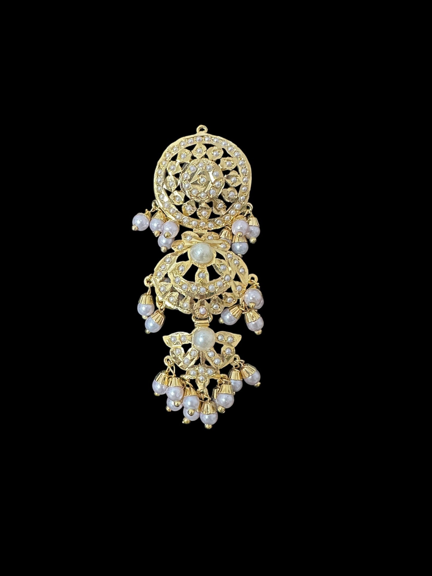 DER802 MAYA gold plated earrings in pearls (READY TO SHIP)