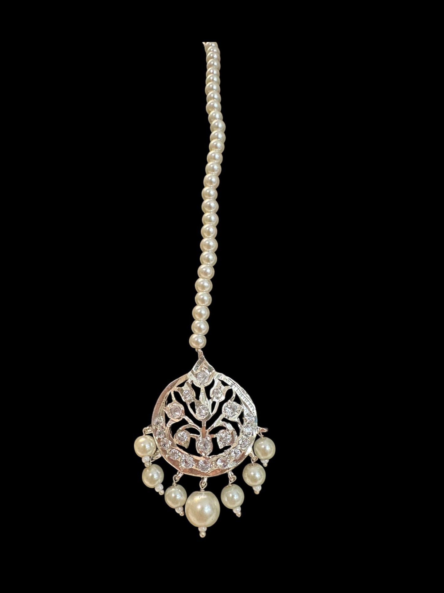 SAT106 Asmara Satlada with earrings tika in silver plating ( READY TO SHIP )