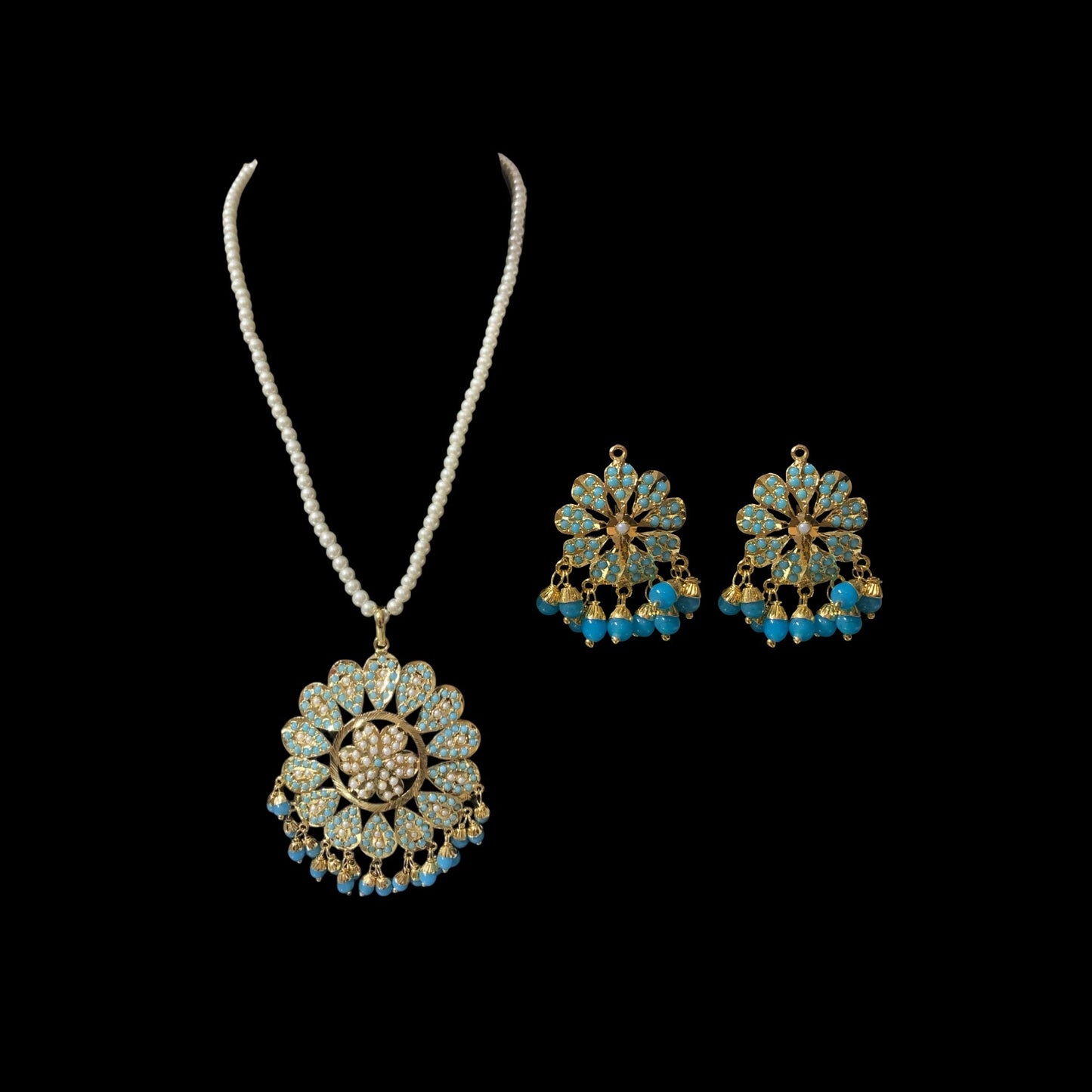 PS486 Kavya pendant set in Feroza ( READY TO SHIP )