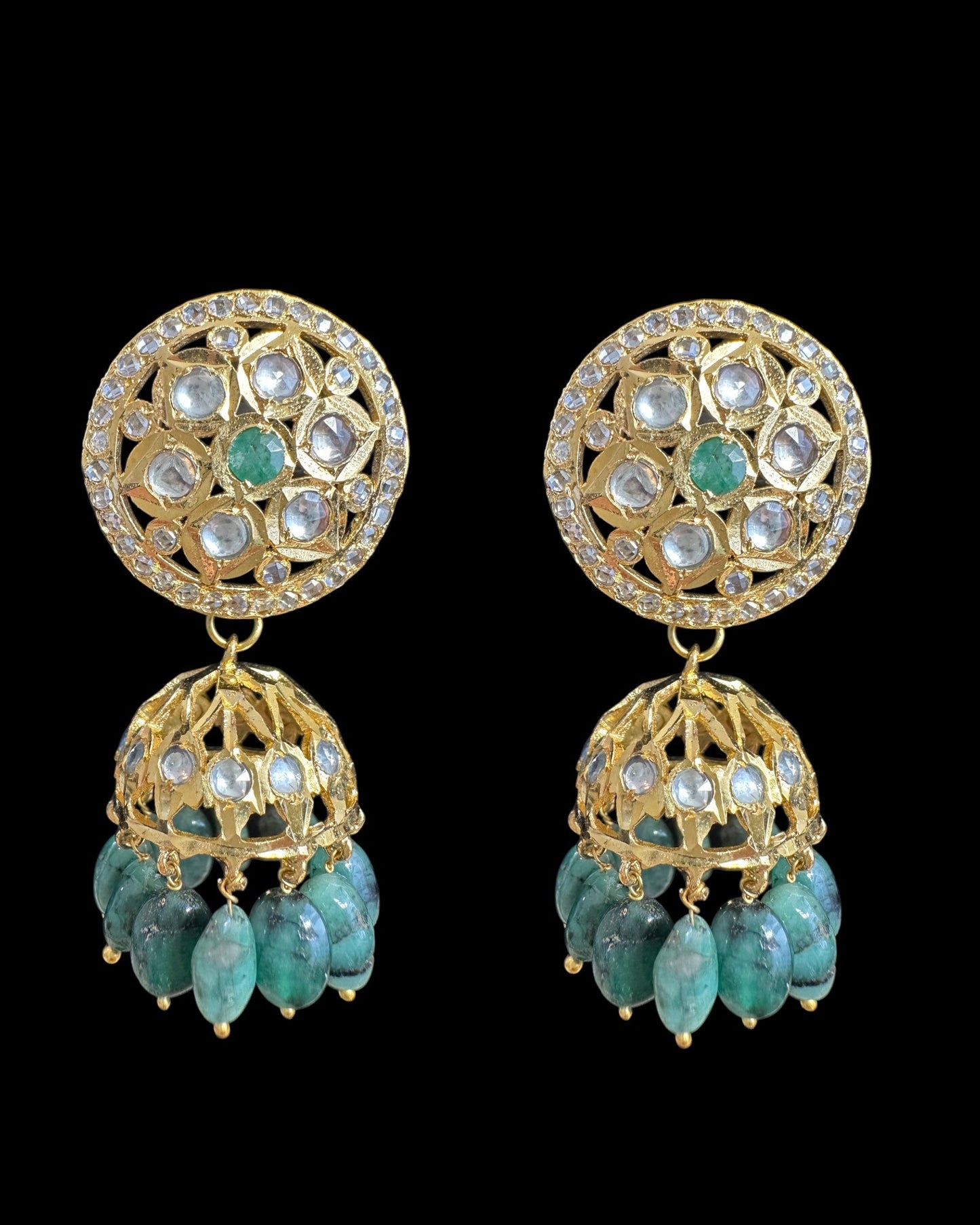 DNS182 Aleezay necklace with emerald stones ( READY TO SHIP )