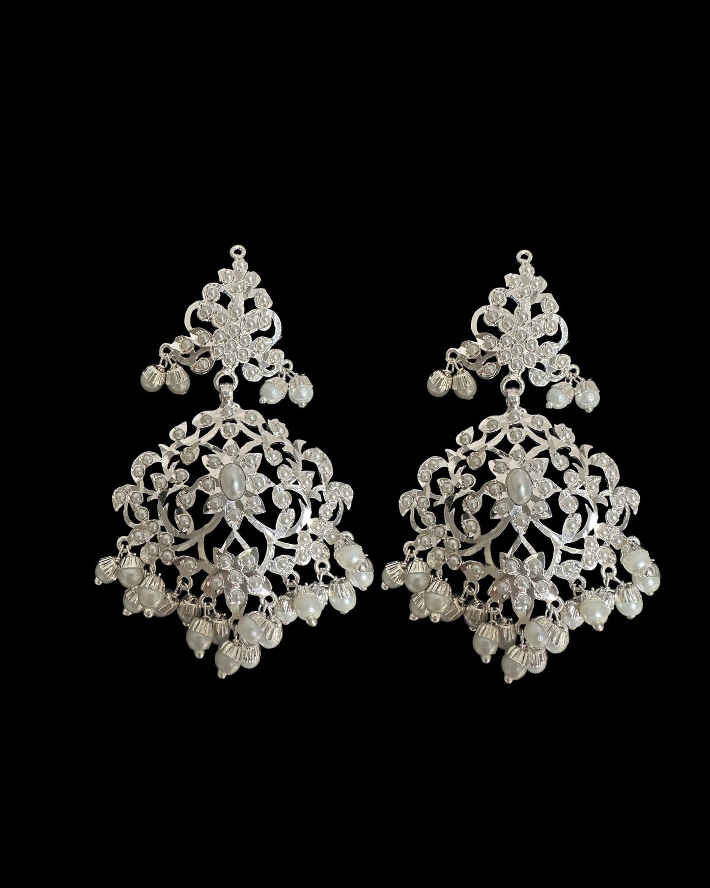 C569 Silver plated jadau choker in pearls ( SHIPS IN 4 WEEKS )