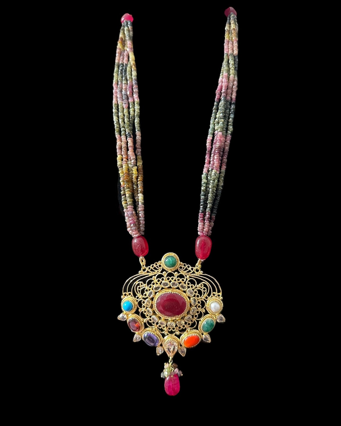 DLN127 Adaya multicolor natural beads necklace ( READY TO SHIP )