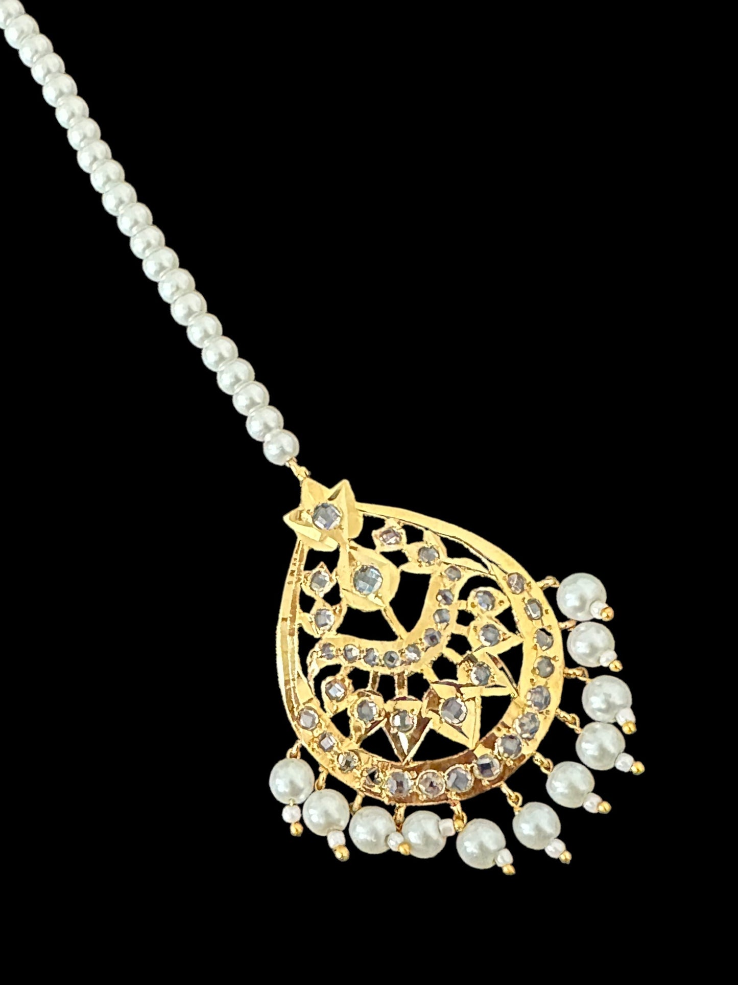 DJTK227 Riya tika in pearls ( READY TO SHIP )