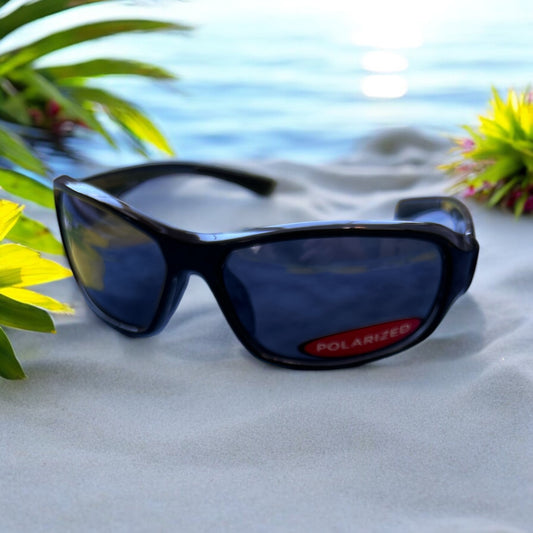 New Balance Sun NB 101-2 Sunglasses, Crystal with Black, Polarized Smoke)