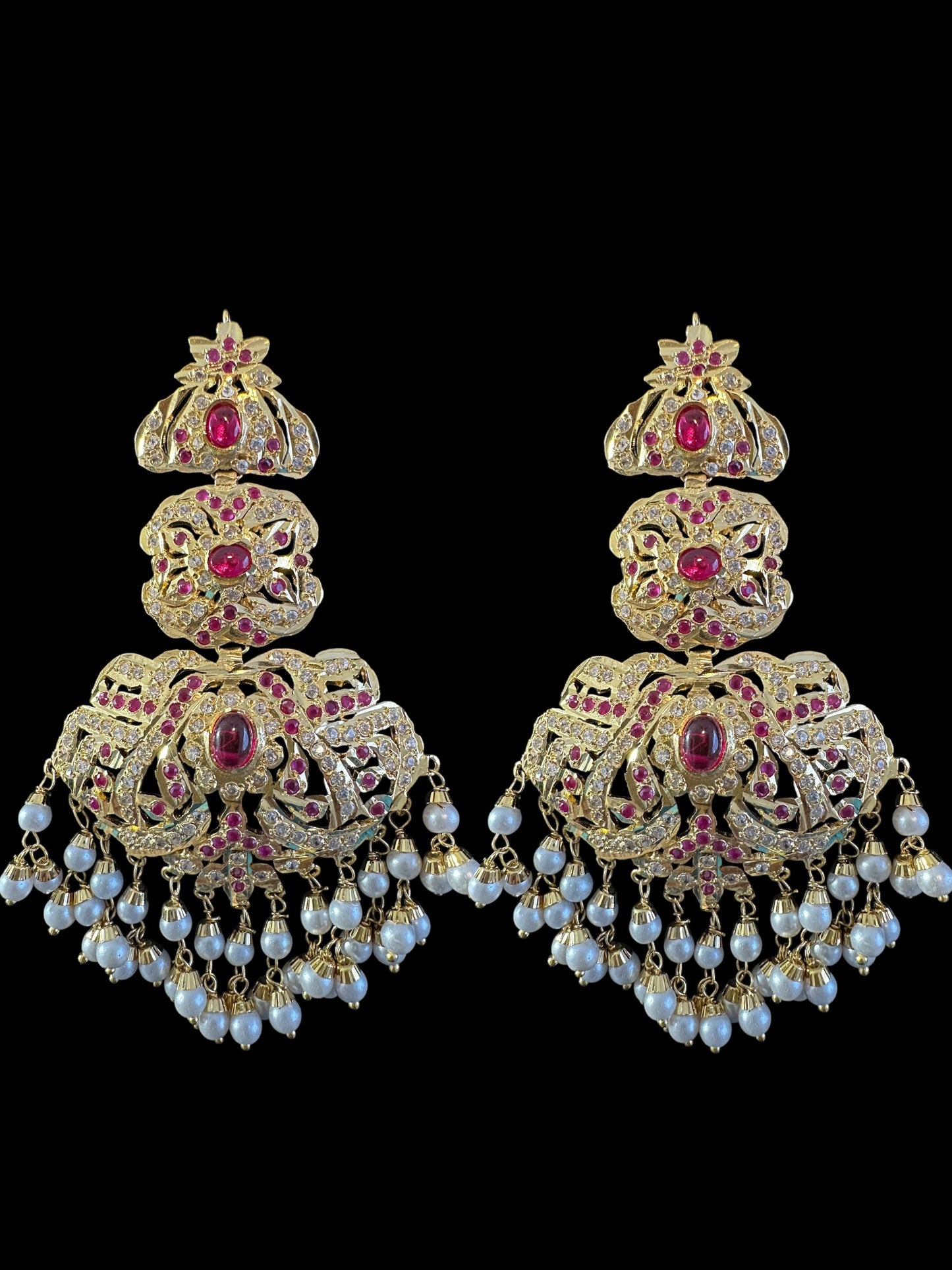 DLN115 Filza jadau rani haar in ruby wuth zircon ( READY TO SHIP )