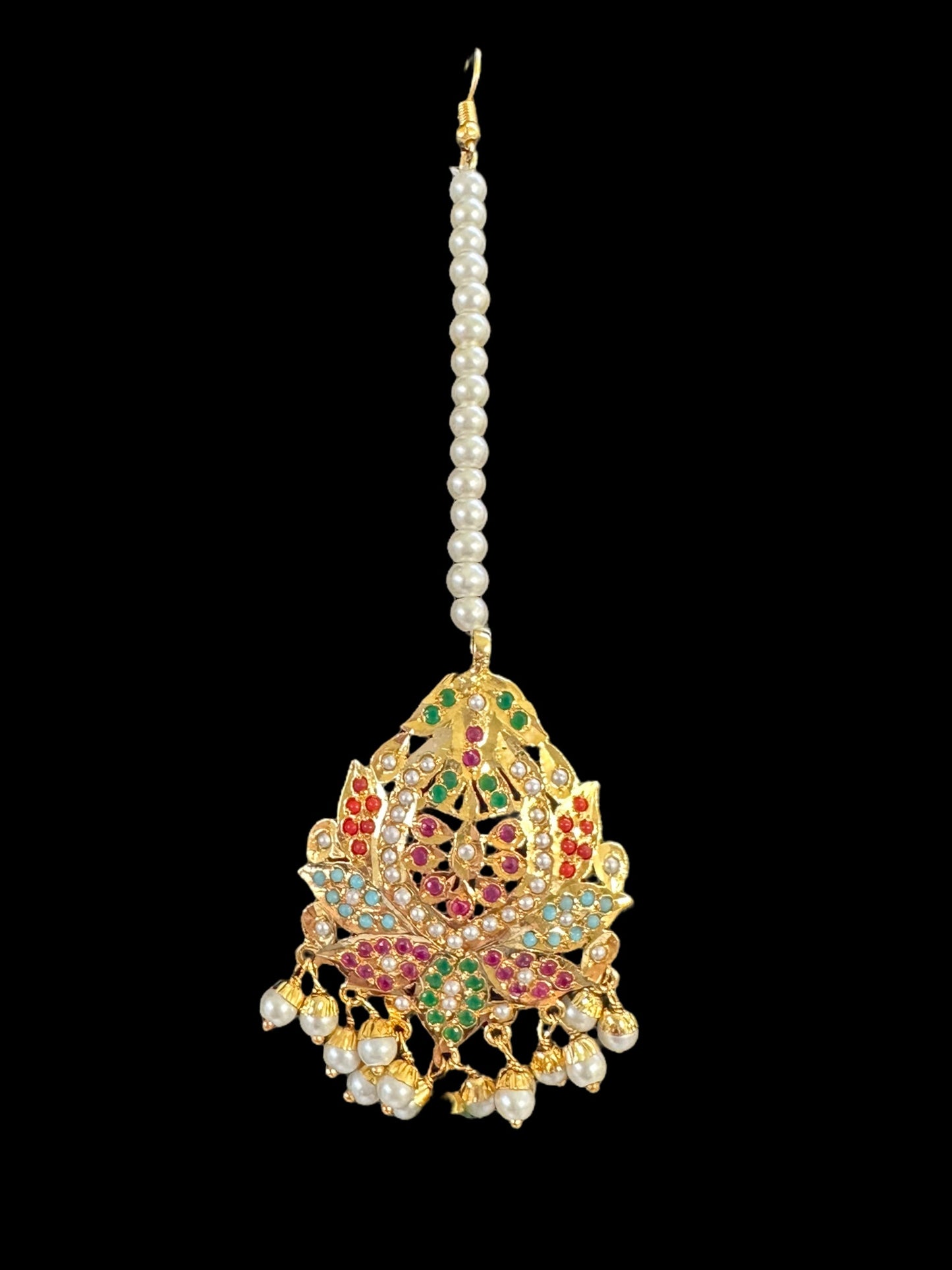 DNS46 Rana Navratan necklace earrings tika (SHIPS IN 3 WEEKS )