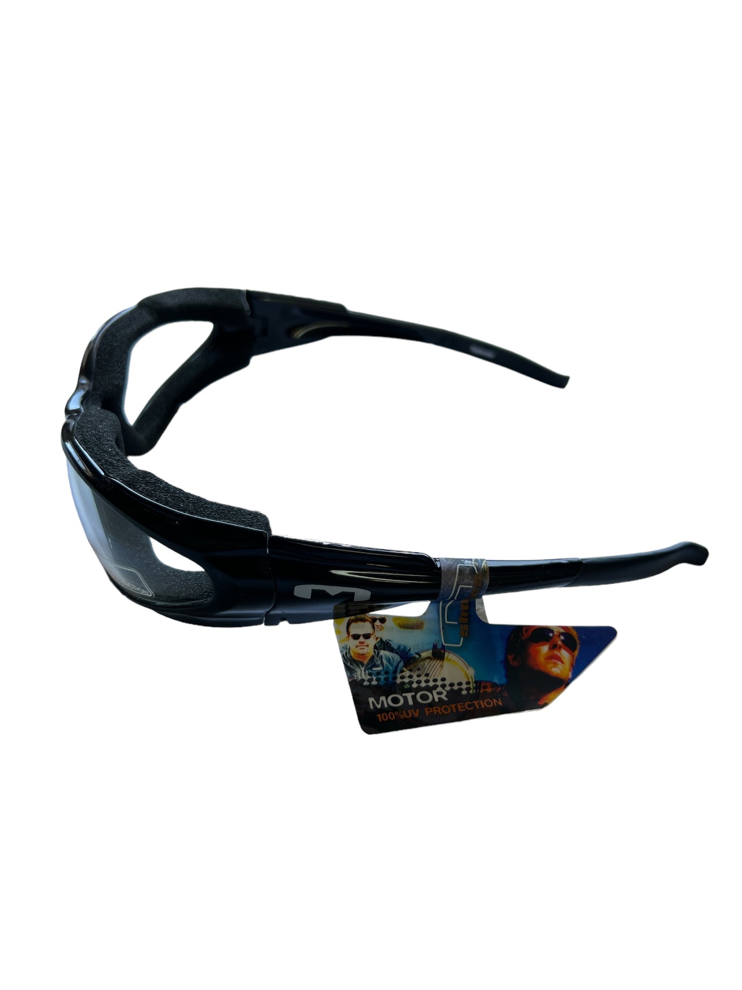 Mountain Shades Nytron Sunglasses, Shiny Black with Clear Lenses