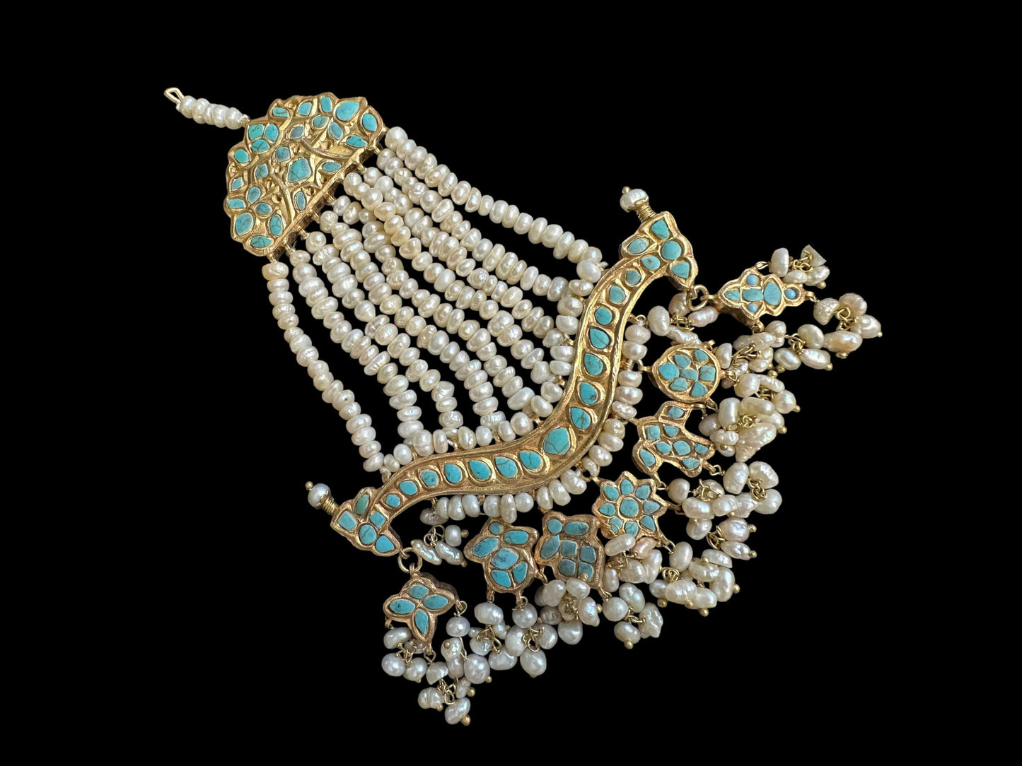 JTK9 Anuja jhoomar tika in feroza/ turquoise ( READY TO SHIP )