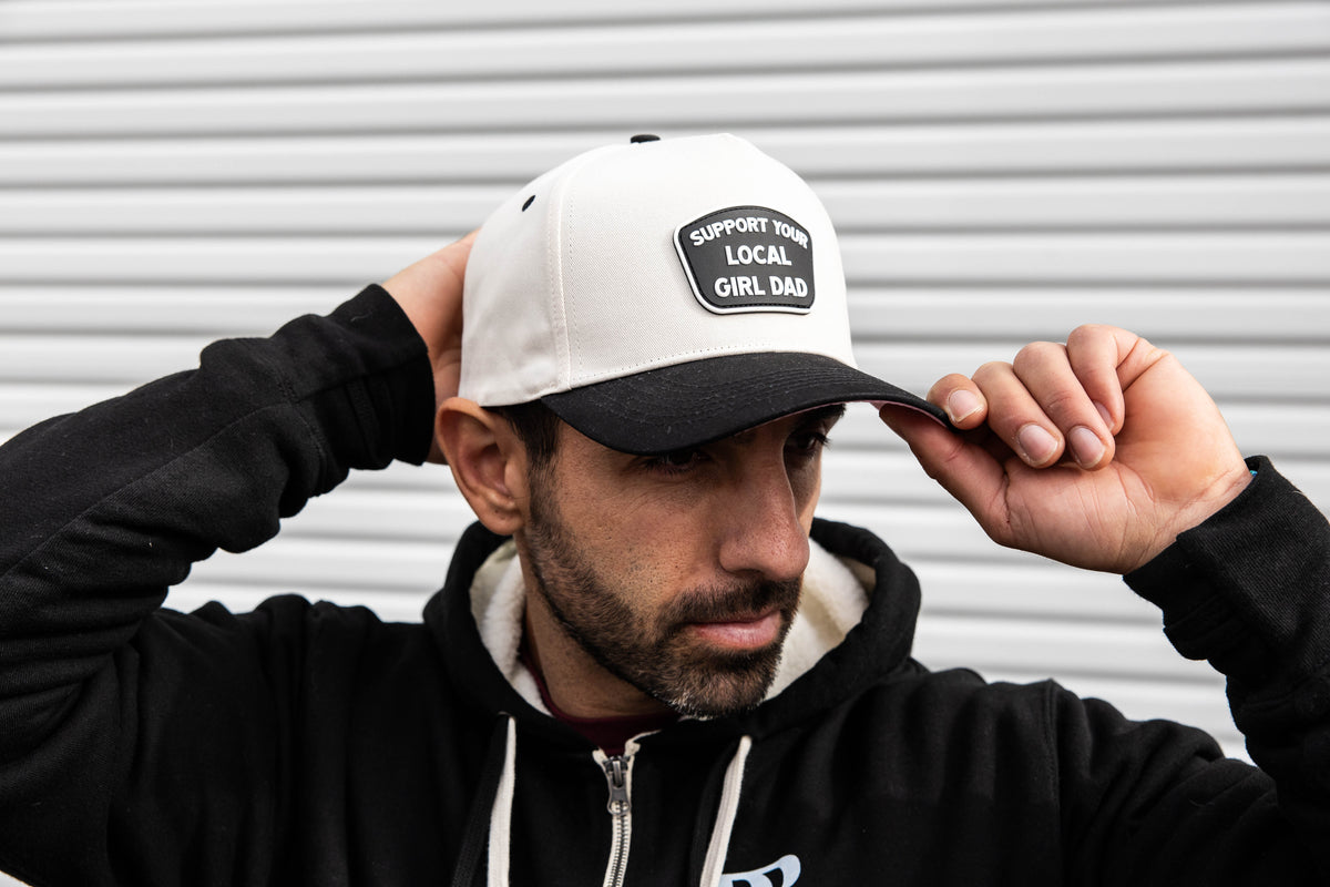 Support Your Local Girl Dad 5-Panel (Cream/Black) - Triathlete Store