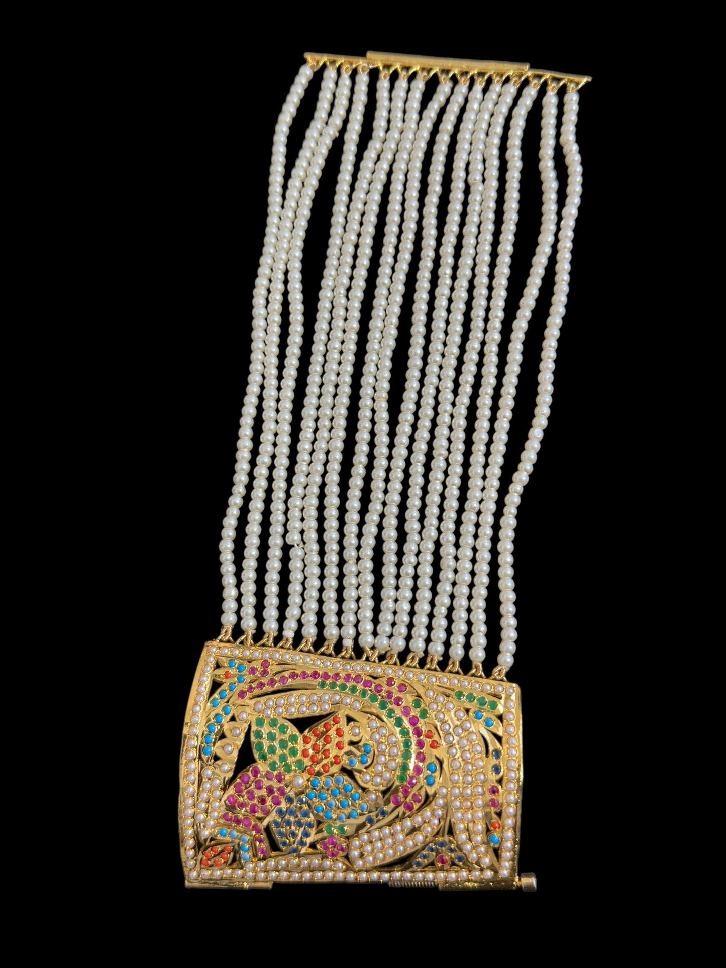 Jadau bahi / bracelet - multicolor / navratan ( SHIPS IN 3 WEEKS )