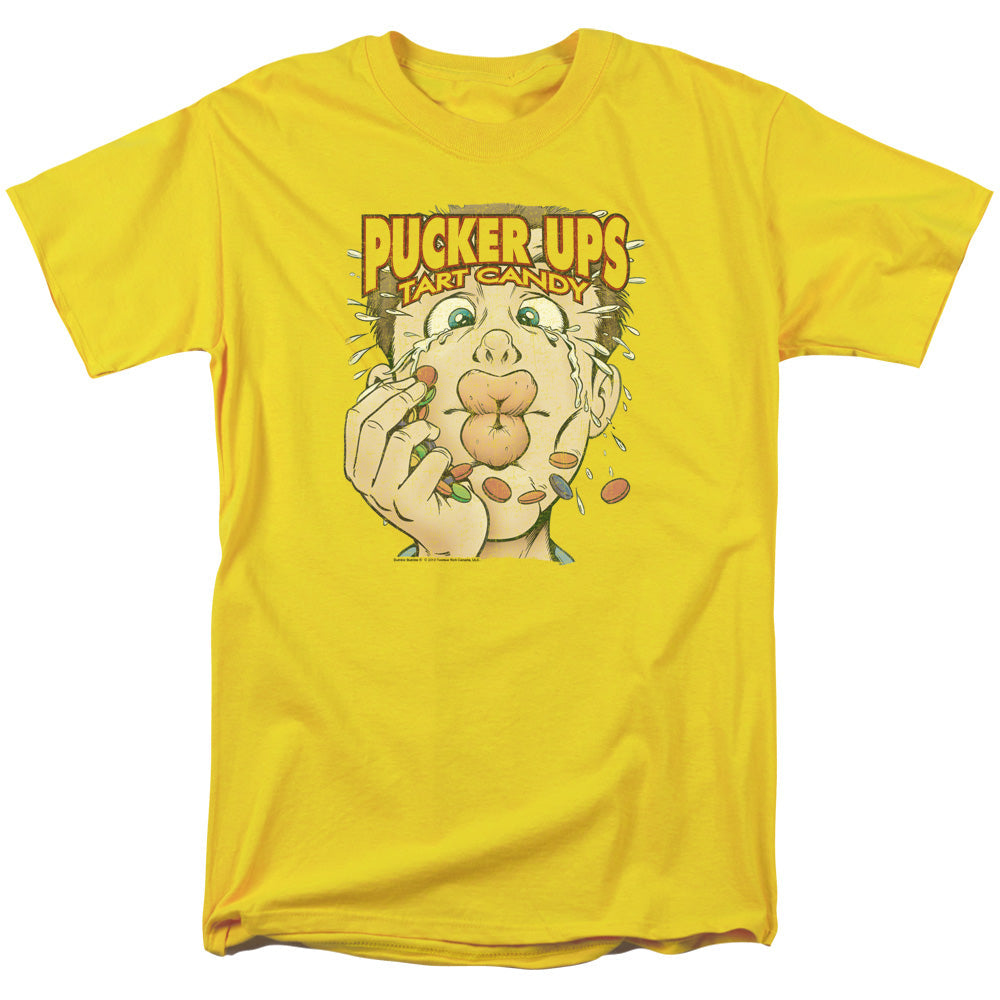 Dubble Bubble Pucker Ups Mens T Shirt Yellow Officially Licensed