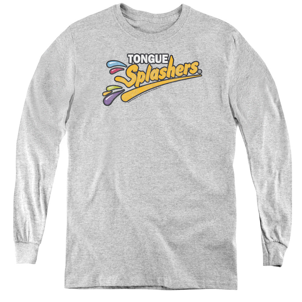 Dubble Bubble Tongue Splashers Logo Long Sleeve Kids Youth T Shirt Athletic Heather Officially Licensed