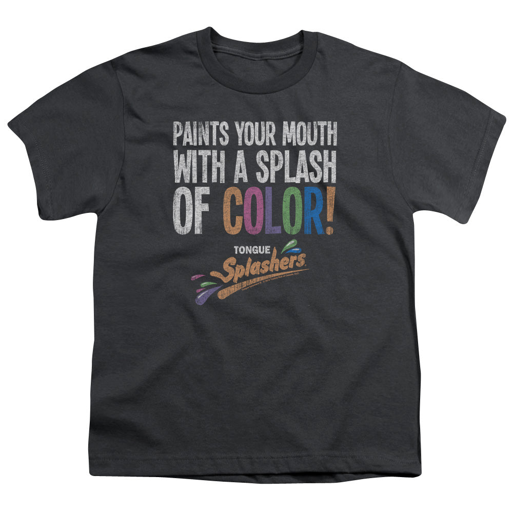 Dubble Bubble Paints Your Mouth Kids Youth T Shirt Charcoal Officially Licensed