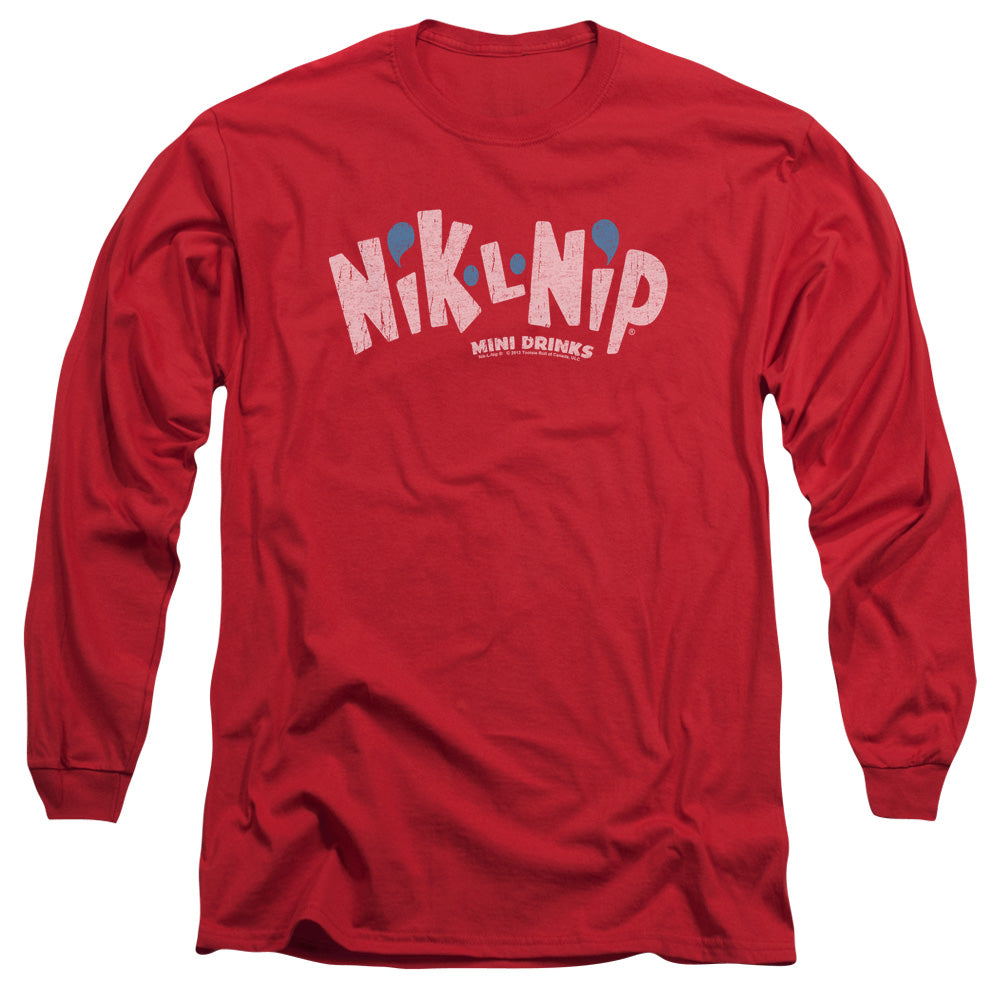 Dubble Bubble Distressed Logo Mens Long Sleeve Shirt Red Officially Licensed Officially Licensed