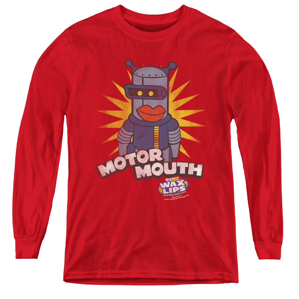 Dubble Bubble Motor Mouth Long Sleeve Kids Youth T Shirt Red Officially Licensed