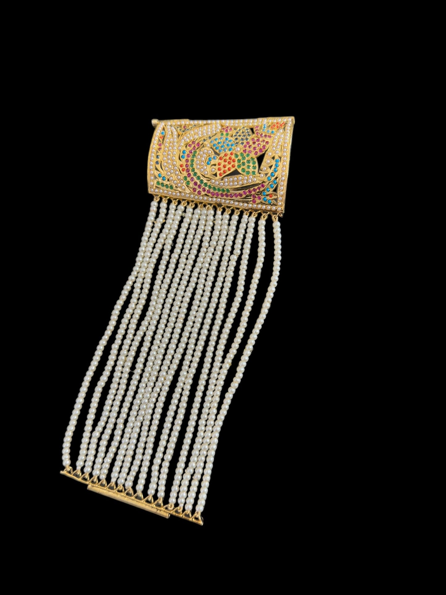 Jadau bahi / bracelet - multicolor / navratan ( SHIPS IN 3 WEEKS )