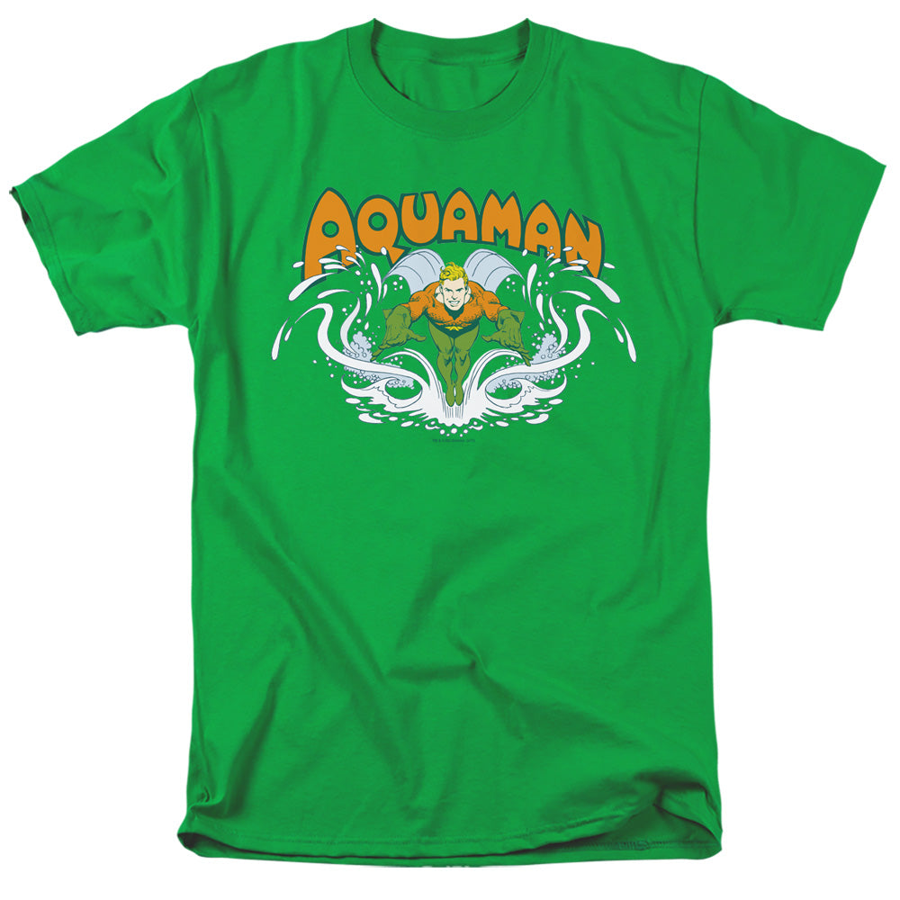 Dc Aquaman Aquaman Splash Mens T Shirt Kelly Green Officially Licensed