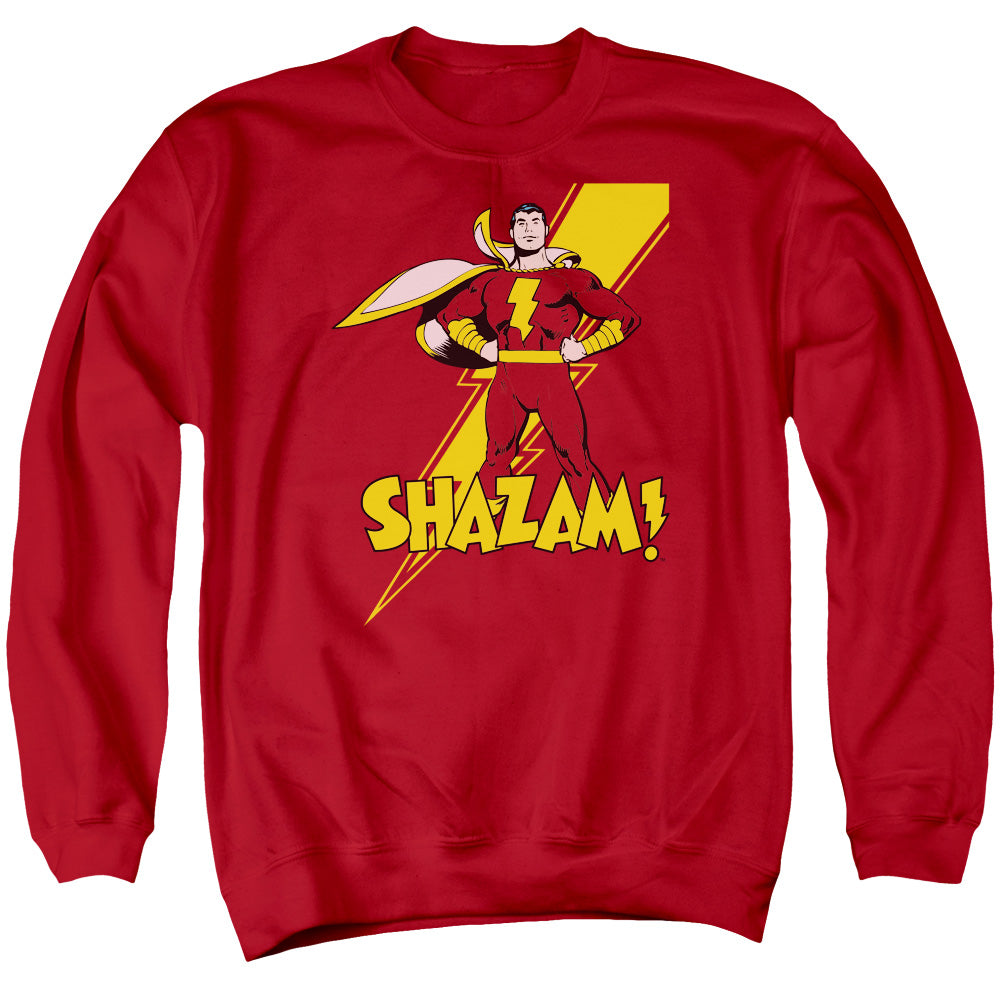 DC Comics Shazam! Mens Crewneck Sweatshirt Red Officially Licensed