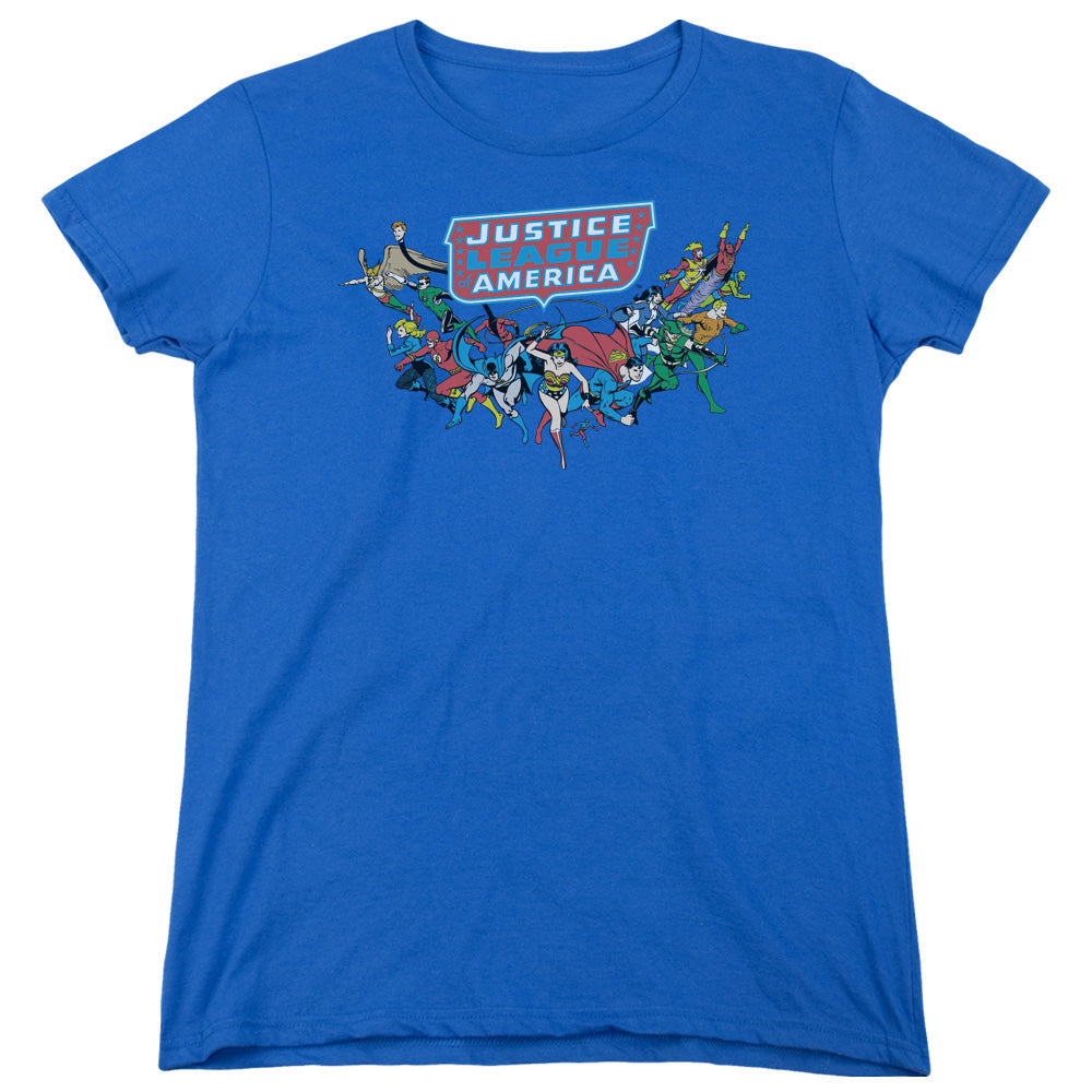 DC Comics Here They Come Womens T Shirt Royal Blue Officially Licensed