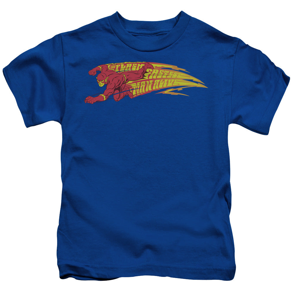 DC Comics Flash Fastest Man Alive Juvenile Kids Youth T Shirt Royal Blue Officially Licensed