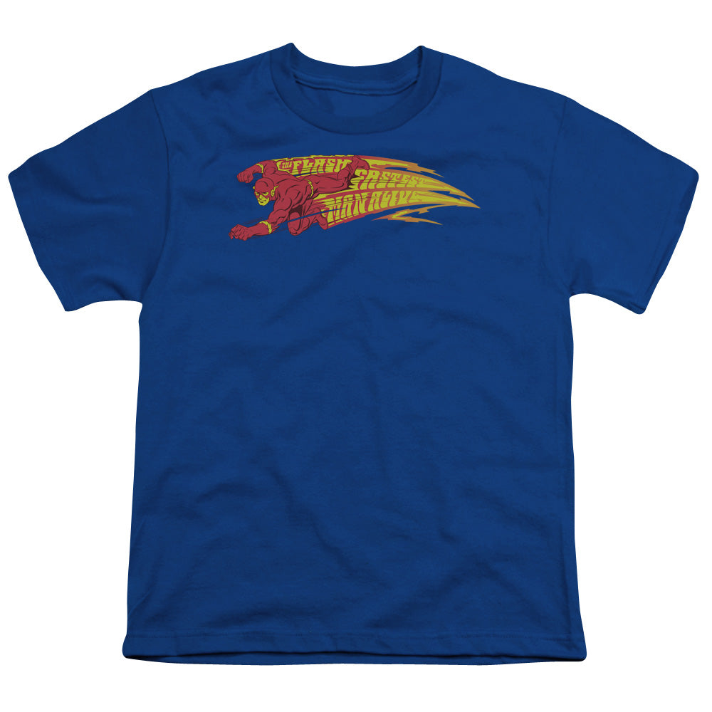 DC Comics Flash Fastest Man Alive Kids Youth T Shirt Royal Blue Officially Licensed