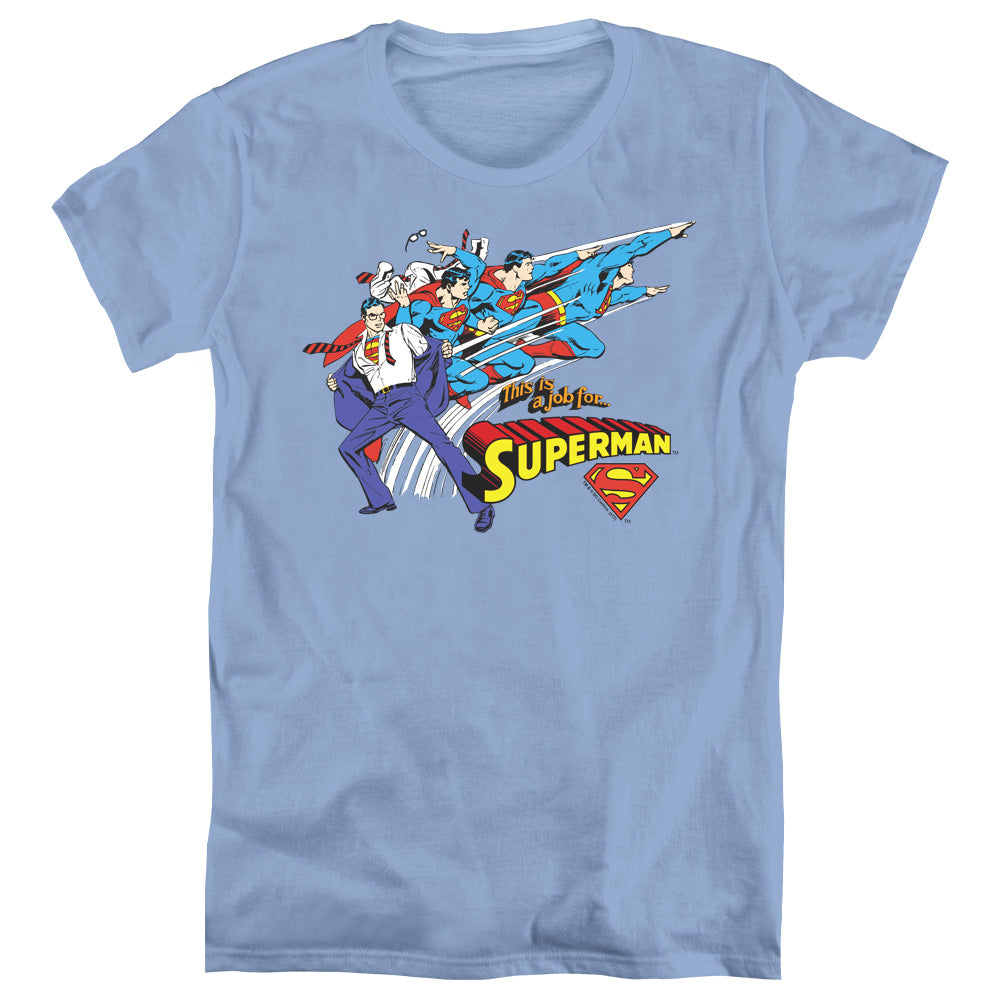 DC Comics Quick Change Womens T Shirt Carolina Blue Officially Licensed