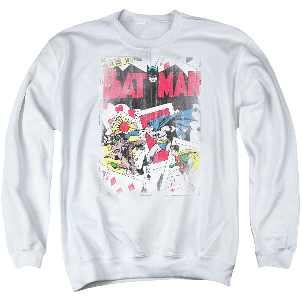 DC Comics Number 11 Distressed Mens Crewneck Sweatshirt White Officially Licensed