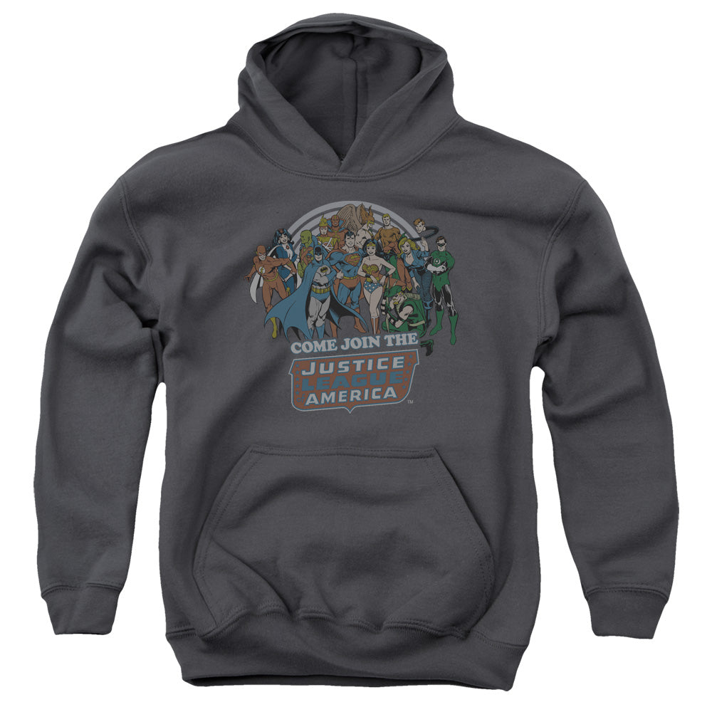DC Comics Join the Justice League Kids Youth Hoodie Charcoal Officially Licensed