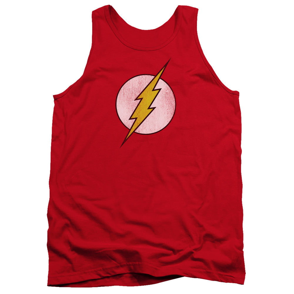 DC Comics Flash Flash Logo Distressed Mens Tank Top Shirt Red Officially Licensed