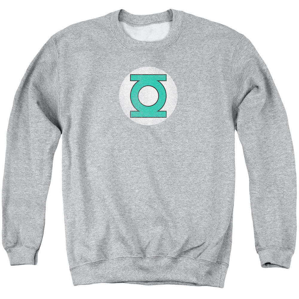 DC Comics Gl Logo Distressed Mens Crewneck Sweatshirt Athletic Heather Officially Licensed