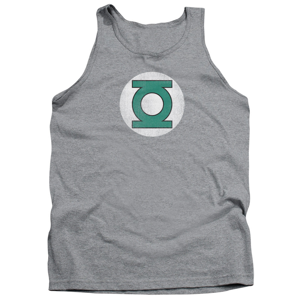 DC Comics Gl Logo Distressed Mens Tank Top Shirt Athletic Heather Officially Licensed