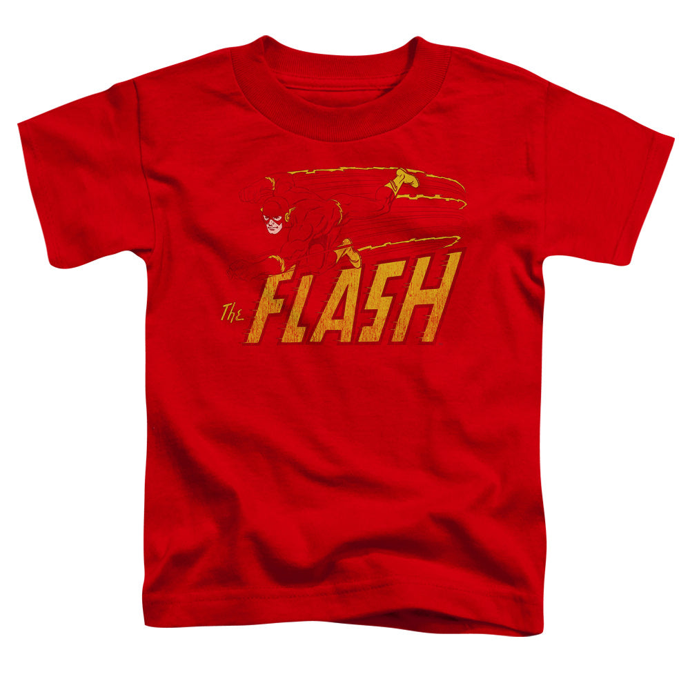 DC Comics Flash Flash Speed Distressed Toddler Kids Youth T Shirt Red Officially Licensed