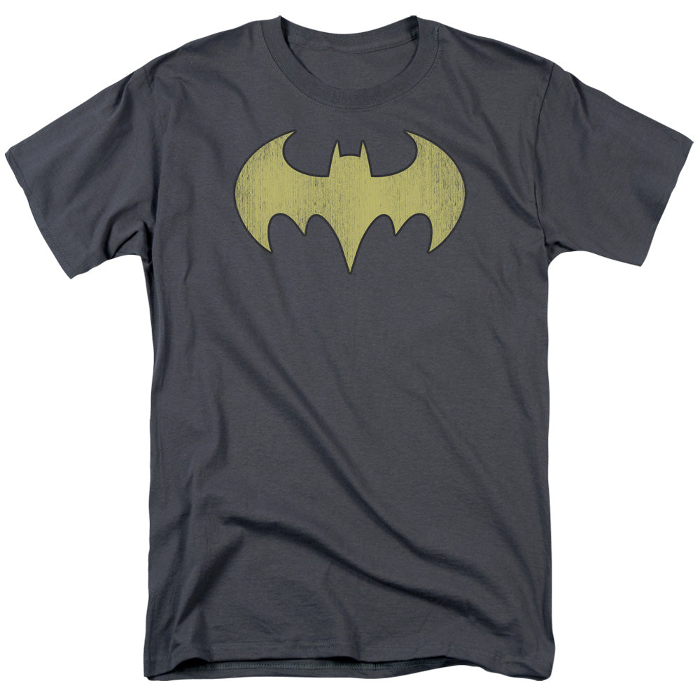 DC Comics Batgirl Logo Distressed Mens T Shirt Charcoal Officially Licensed