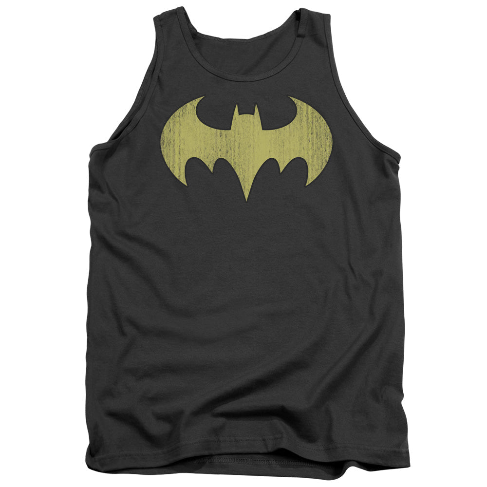 Dc Batgirl Logo Distressed Mens Tank Top Shirt Charcoal Officially Licensed