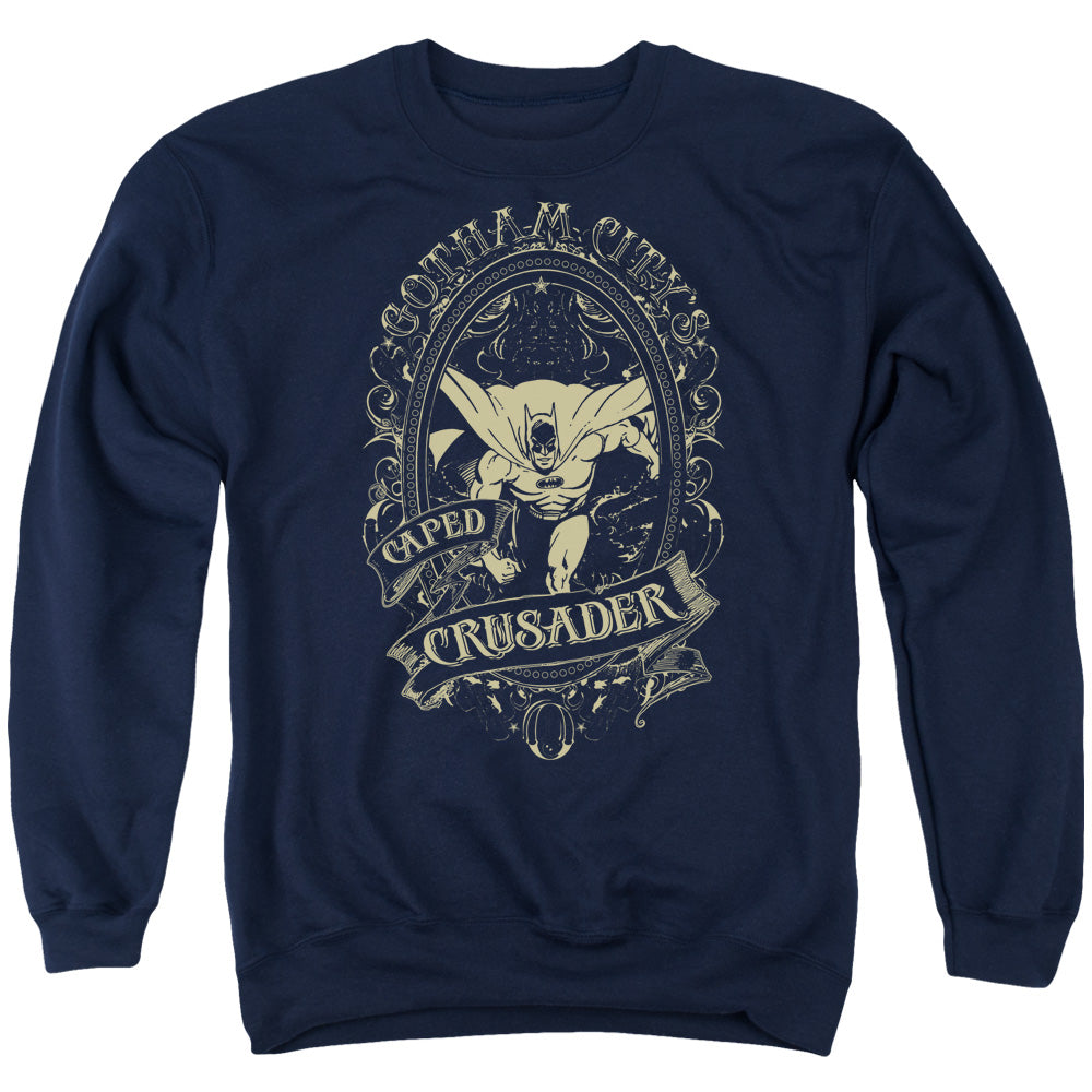 DC Comics Gotham Crusader Mens Crewneck Sweatshirt Navy Blue Officially Licensed