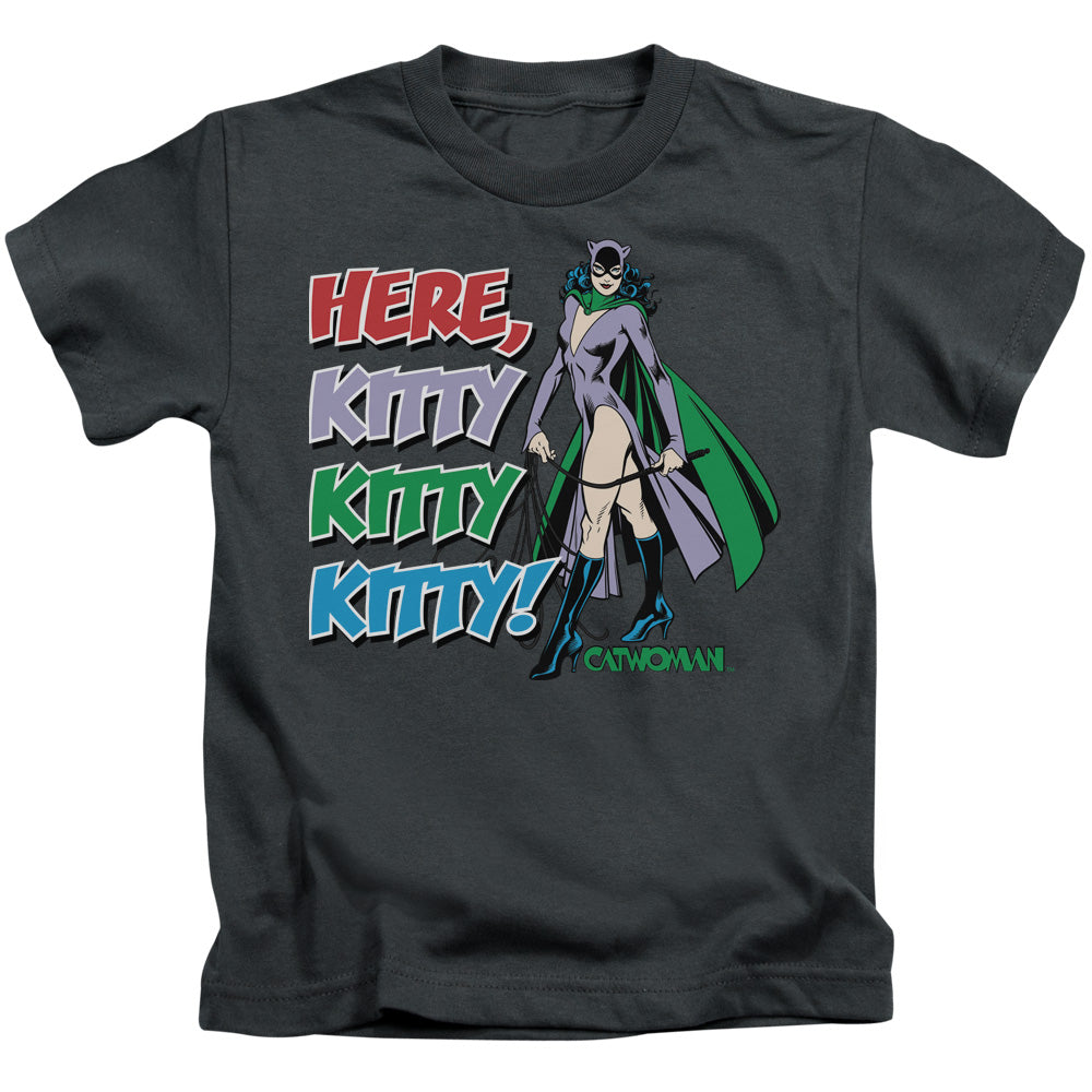 DC Comics Here Kitty Juvenile Kids Youth T Shirt Charcoal Officially Licensed