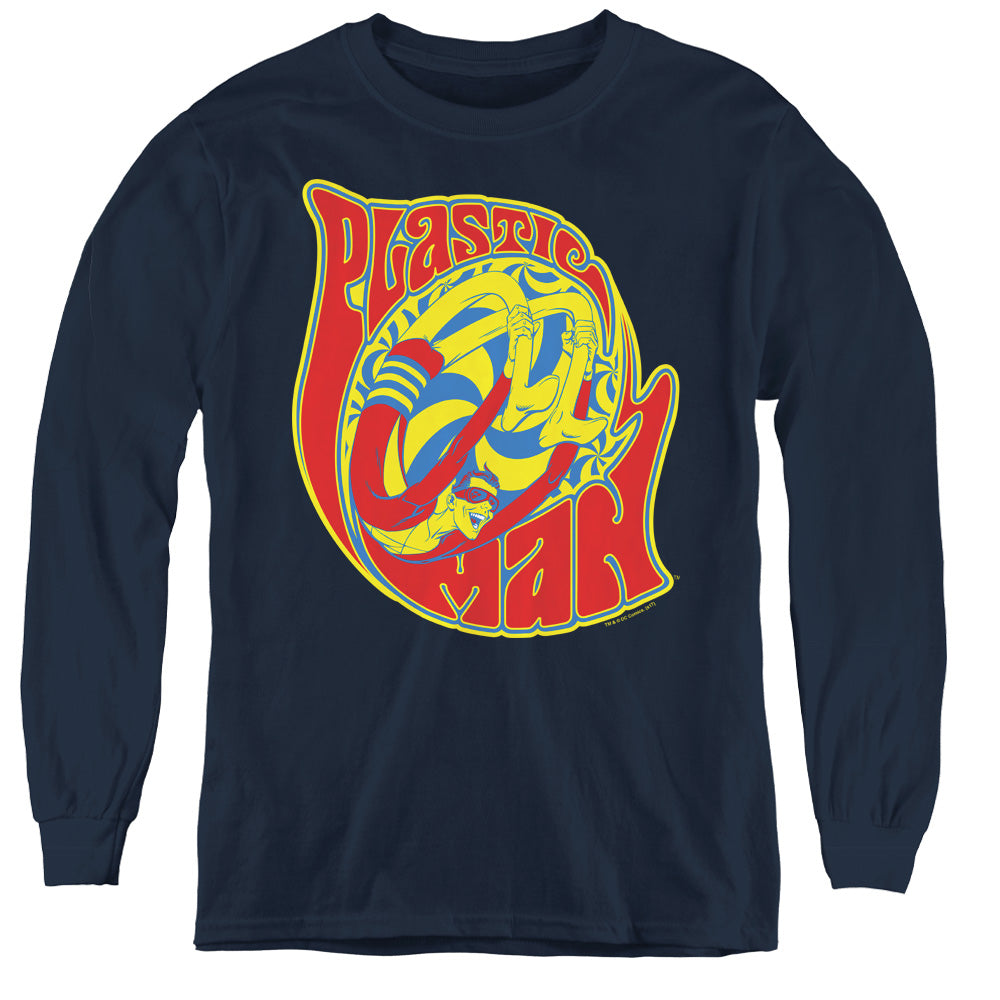 DC Comics How I Roll Long Sleeve Kids Youth T Shirt Navy Blue Officially Licensed