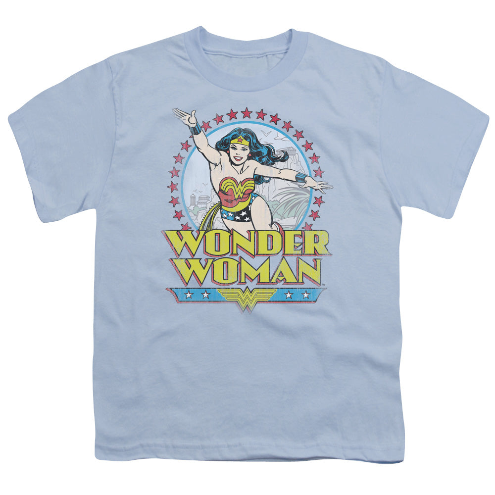 DC Comics Star of Paradise Island Kids Youth T Shirt Light Blue Officially Licensed