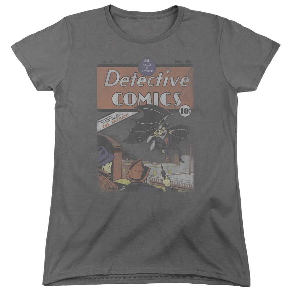 DC Comics Detective #27 Distressed Womens T Shirt Charcoal Officially Licensed