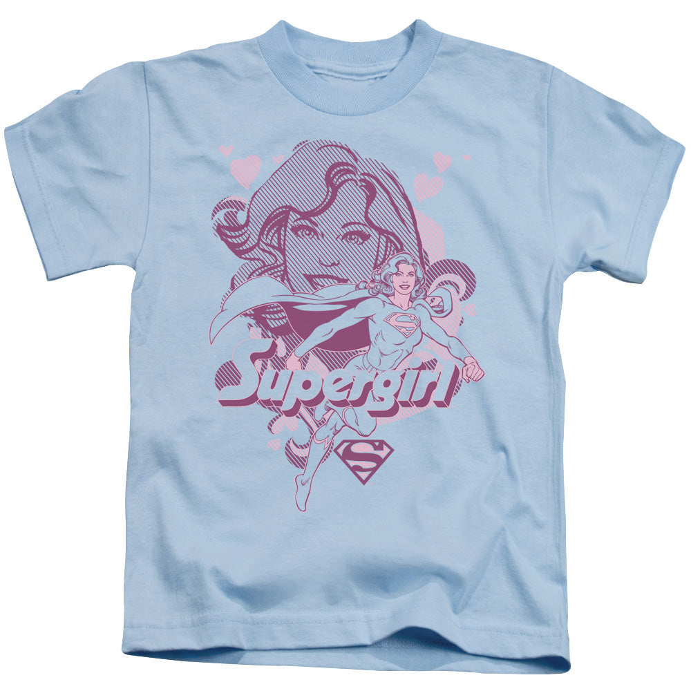 DC Comics Supergirl Juvenile Kids Youth T Shirt Light Blue Officially Licensed