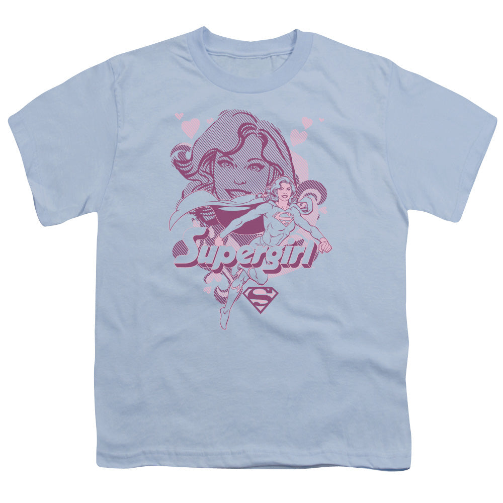 DC Comics Supergirl Kids Youth T Shirt Light Blue Officially Licensed