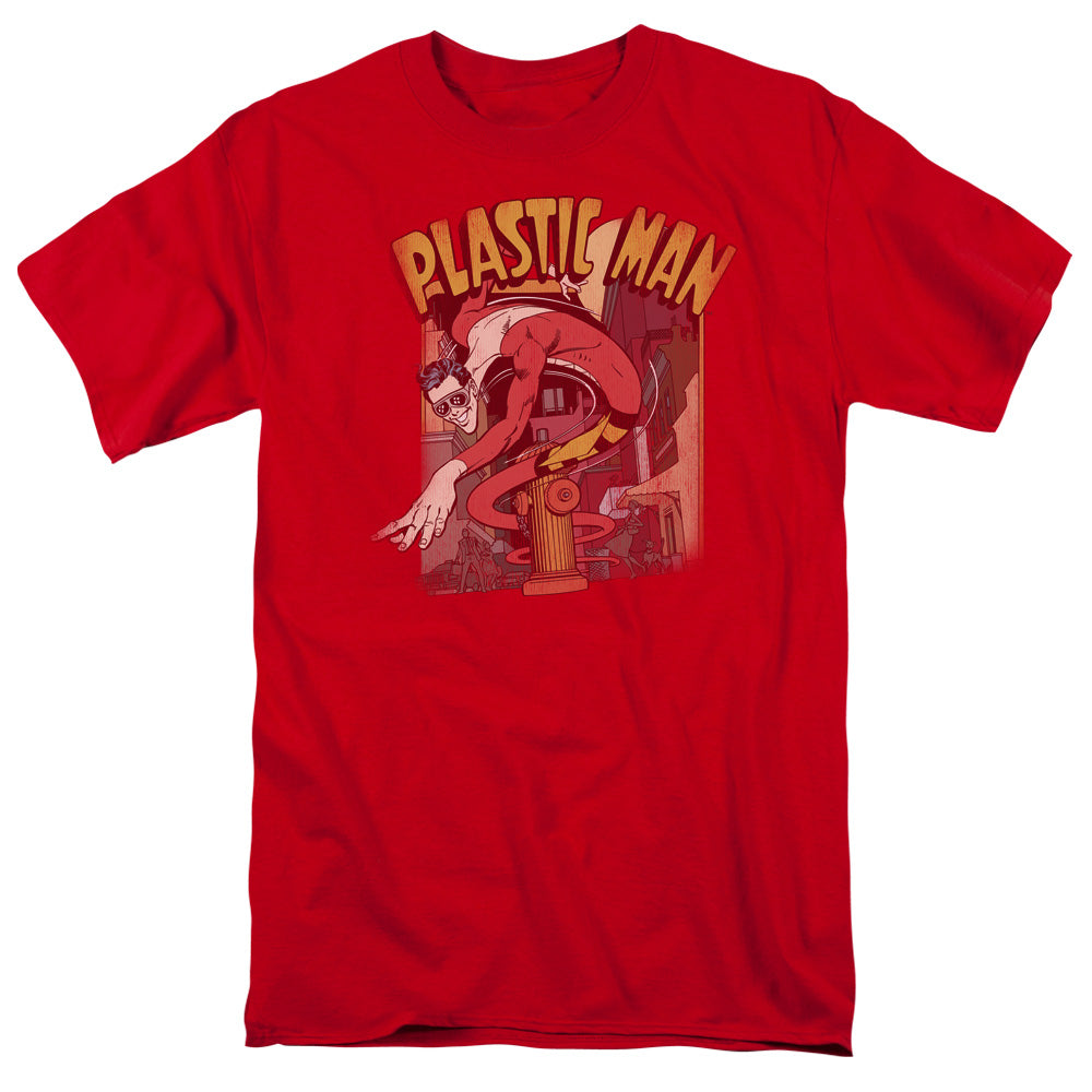 Dc Plastic Man Street Mens T Shirt Red Officially Licensed